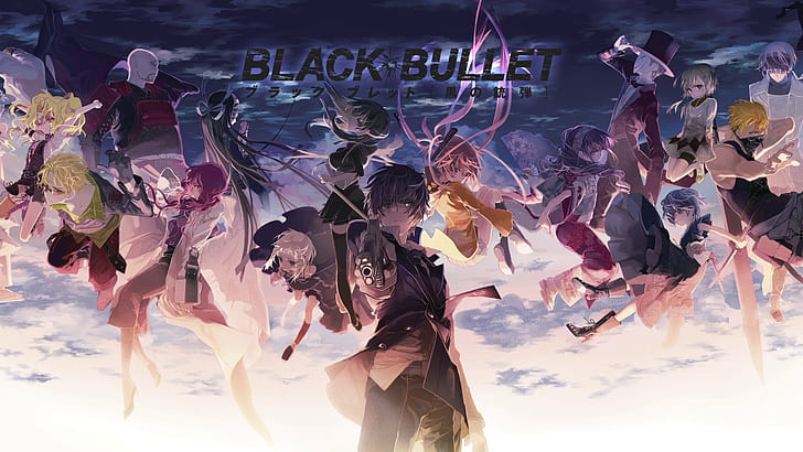 Black Bullet, Enju Aihara, Kagetane Hiruko, Kisara Tendo, Hiruko Kohina, HD wallpaper
