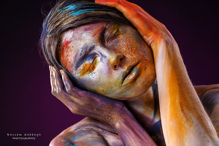 model, portrait, women, colorful, face, 500px, human body part, HD wallpaper