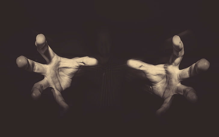 hands, digital art, spooky, dark, simple background, fingers
