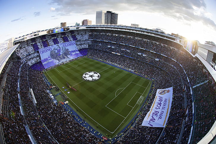 Santiago Bernabeu Stadium, Real Madrid, soccer, Soccer Field, HD wallpaper