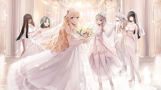 HD wallpaper: anime, anime girls, wedding dress, blonde, long hair |  Wallpaper Flare