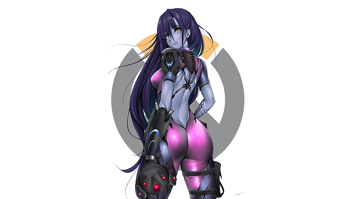 purple-haired woman character wallpaper, anime, anime girls, Overwatch