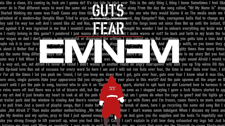Eminem text, Guts, typography, lyrics, shadyxv, skinny, western script, HD wallpaper