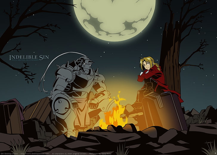 Full Metal Alchemist, anime, Elric Edward, Elric Alphonse, sky, HD wallpaper