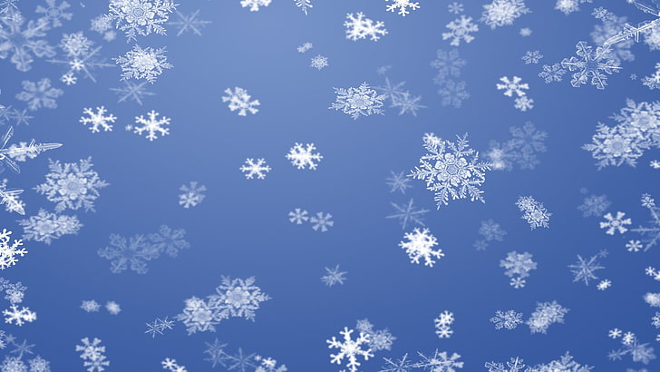 blue background with snowflakes, winter, pattern, christmas, backgrounds, HD wallpaper