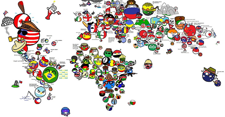 assorted-color cartoon character lot, map, world, world map, logo, HD wallpaper