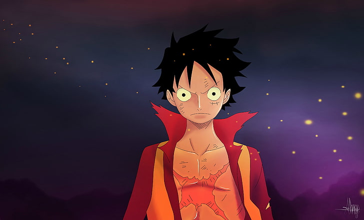One Piece Monkey D. Luffy digital wallpaper, anime boys, front view