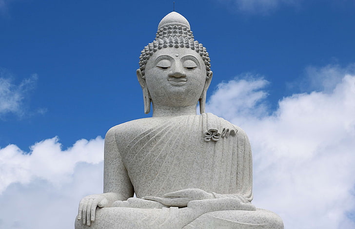 big buddha, buddha statue, buddhism, clouds, landmark, phuket