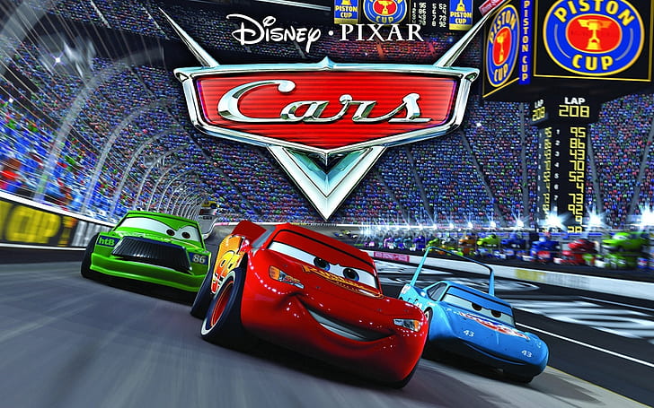 Cars on Track, animation, disney, pixar, comedy, HD wallpaper