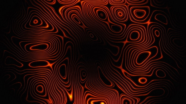 orange, abstract, glowing, psychedelic, pattern, backgrounds, HD wallpaper