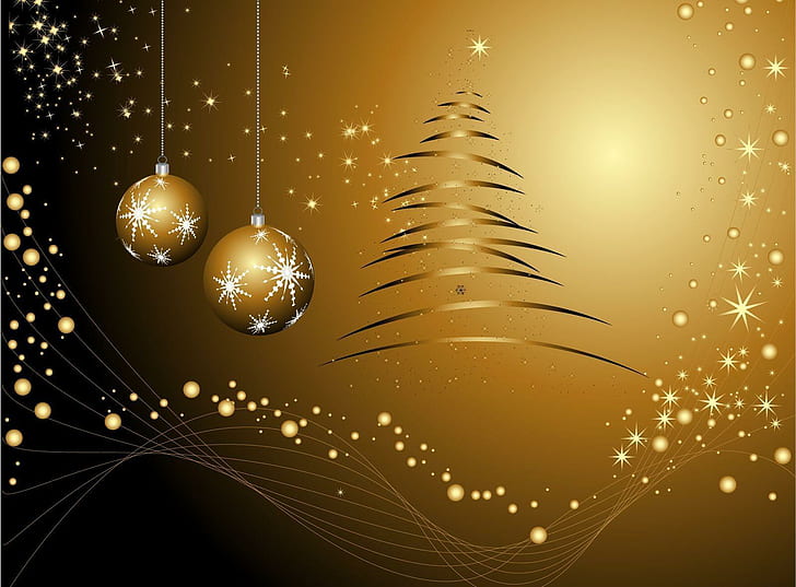 tree, christmas decorations, holiday, backgrounds, stars