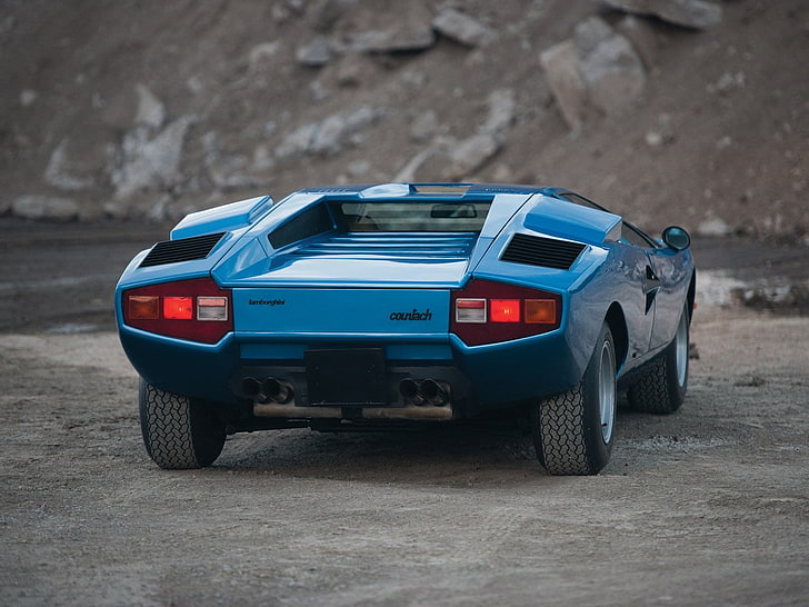 Lamborghini Countach, blue cars, classic car, mode of transportation, HD wallpaper