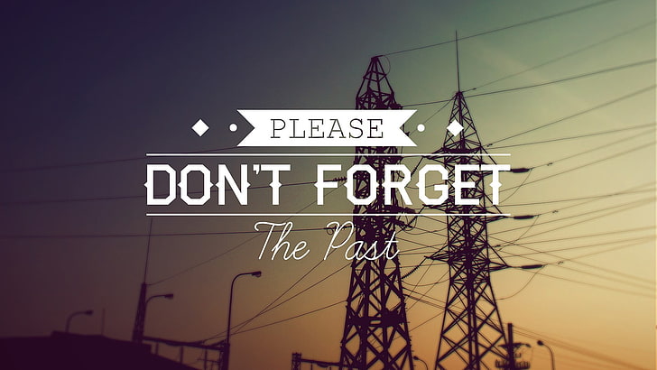 transmission tower with please don't forget text overlay, electricity