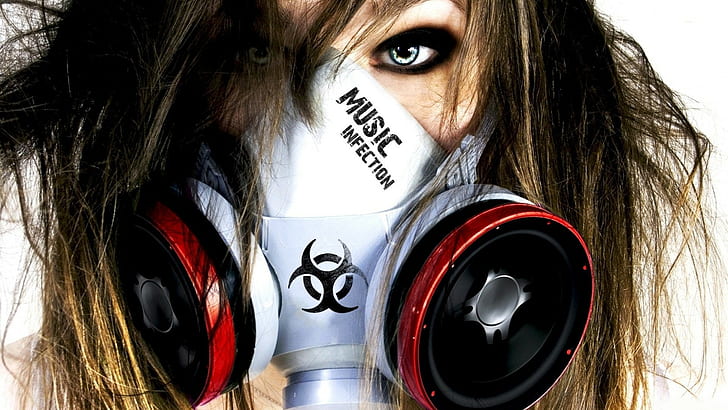 women, biohazard, artwork, photography, infection, music, gas masks, HD wallpaper