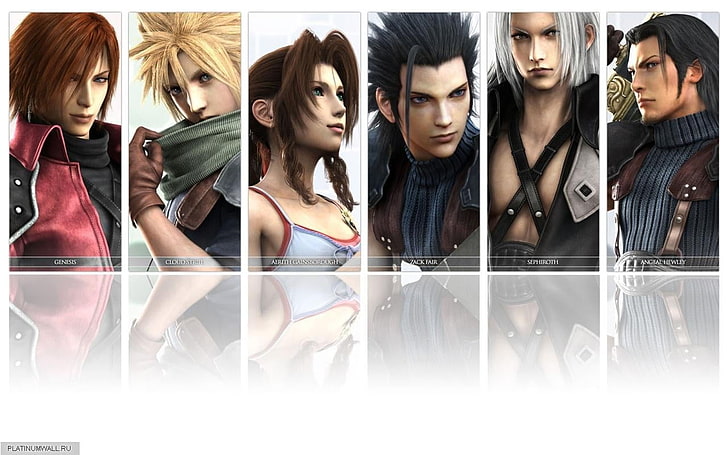 six characters of Final Fantasy photo, Final Fantasy VII, Cloud Strife, HD wallpaper