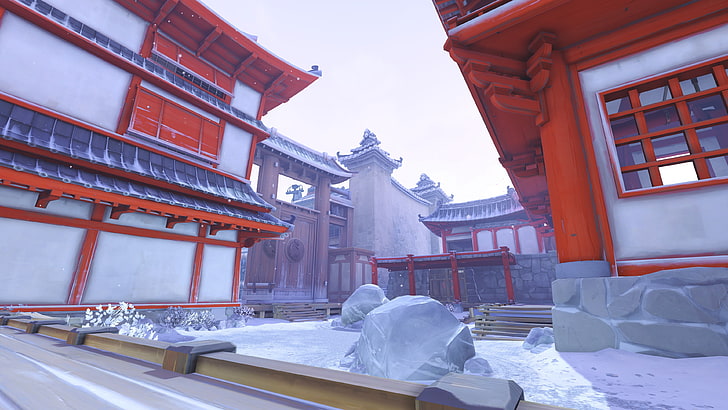 brown and white concrete building, Hanamura (Overwatch), Christmas