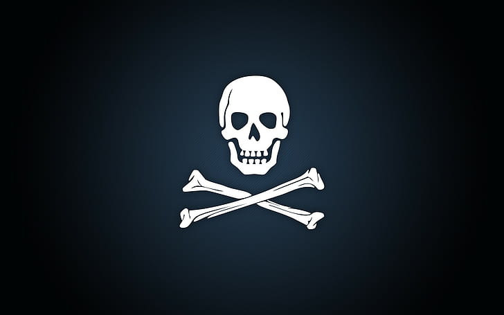 pirates, simple background, skull, HD wallpaper