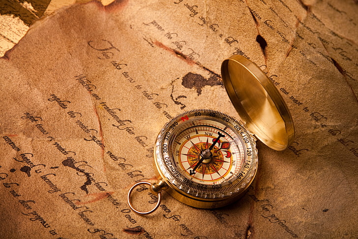 pocket compass, letter, arrow, journey, direction, guidance, discovery, HD wallpaper