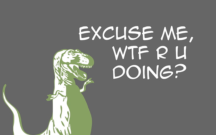 dinosaurs, meme, quotes, rex, tyrannosaurus, wtf, HD wallpaper
