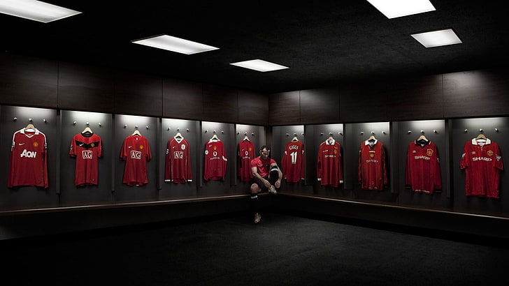 manchester united, mc, football, soccer, sports, indoors, red