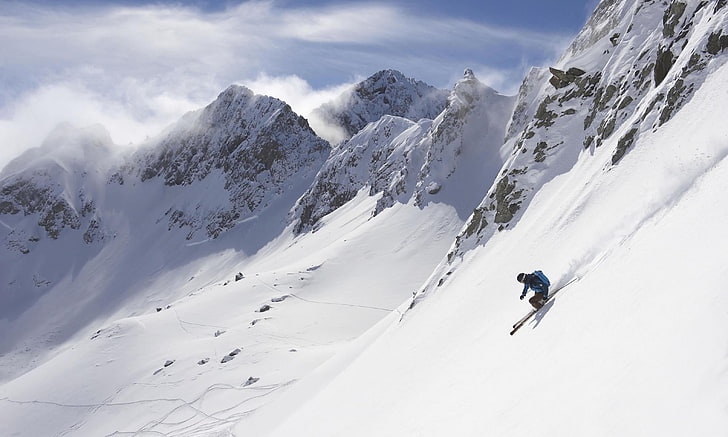 snow covered mountains, les trois vallees, ski resort, three valleys, HD wallpaper