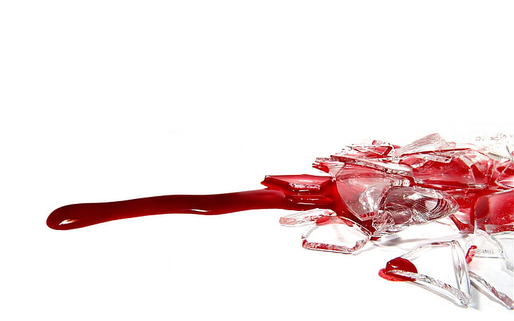 blood stain illustration, red, white, white background, studio shot