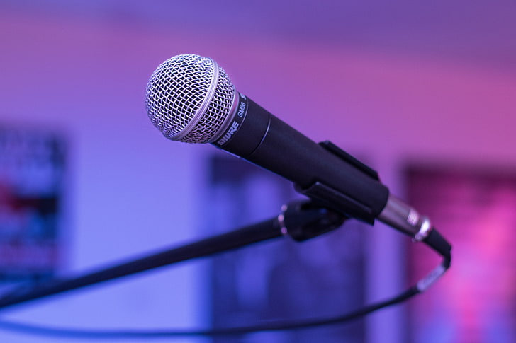 black corded microphone, shure sm58, music, stage - Performance Space, HD wallpaper