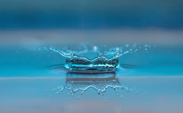 Drop Of Water Slow Motion, water droplet, Elements, Blue, Splash, HD wallpaper