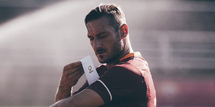 Francesco Totti, captain, AS Roma, ASR, red, jersey, sport, HD wallpaper