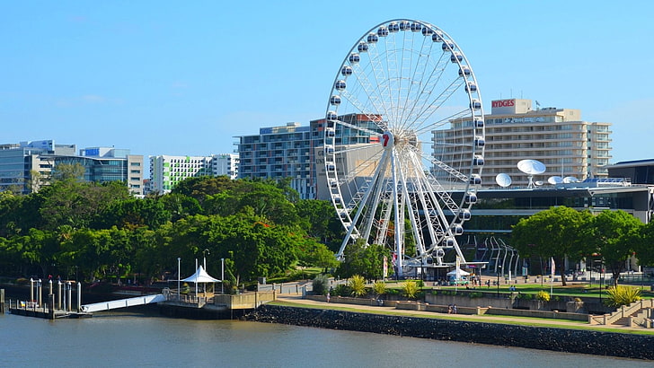 Man Made, Ferris Wheel, Brisbane, Building, Park, Queensland, HD wallpaper