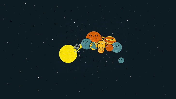 Pluto, space, humor, Solar System, space art, HD wallpaper