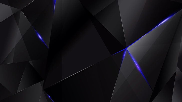 dark, blue, 3d, abstract, pattern, triangle shape, multi colored, HD wallpaper