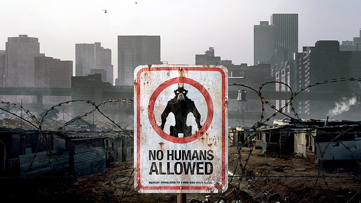 District 9, sign, movies, building exterior, architecture, communication, HD wallpaper