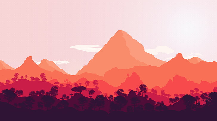 mountain and forest illustration, Firewatch, video games, beauty in nature