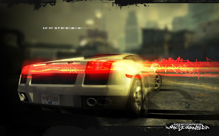 Need for Speed Most Wanted poster, lamborghini, car, light, drift, HD wallpaper