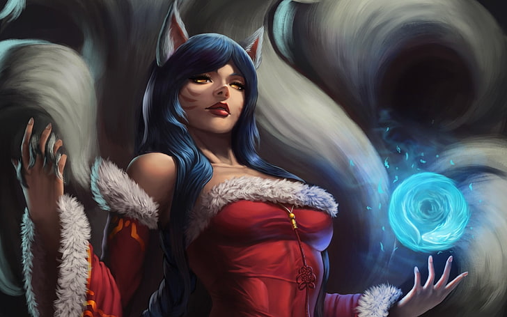 Ahri, League of Legends, young adult, young women, one person