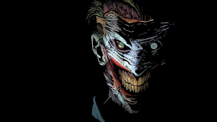 The Joker illustration, untitled, scars, DC Comics, mask, comic books