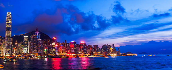 photo of city, Cyber City, Night, II, 香港, 九龍, JL, Photography HD wallpaper