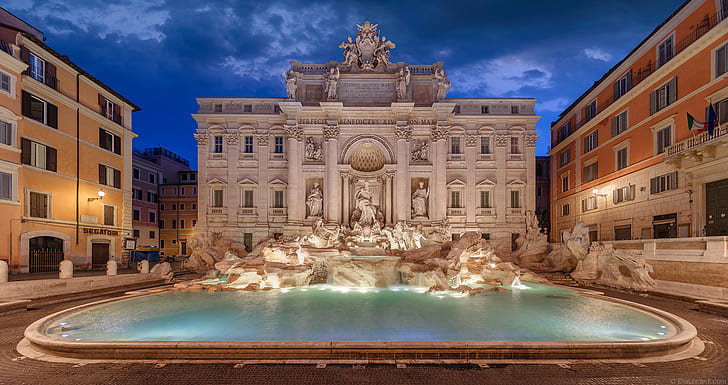 building, Rome, Italy, fountain, Palace, Trevi Fountain, The Trevi Fountain