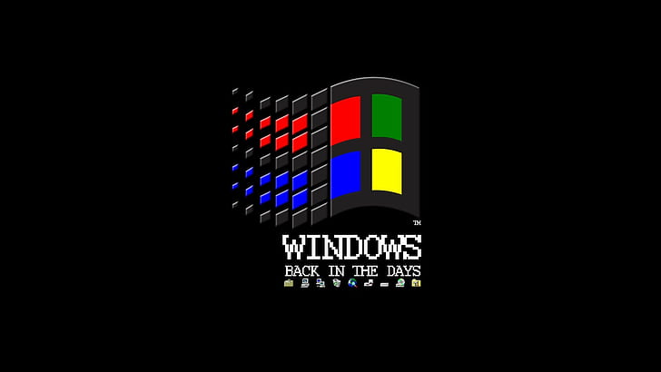 microsoft windows vintage logo black background floppy disk ms dos internet, HD wallpaper
