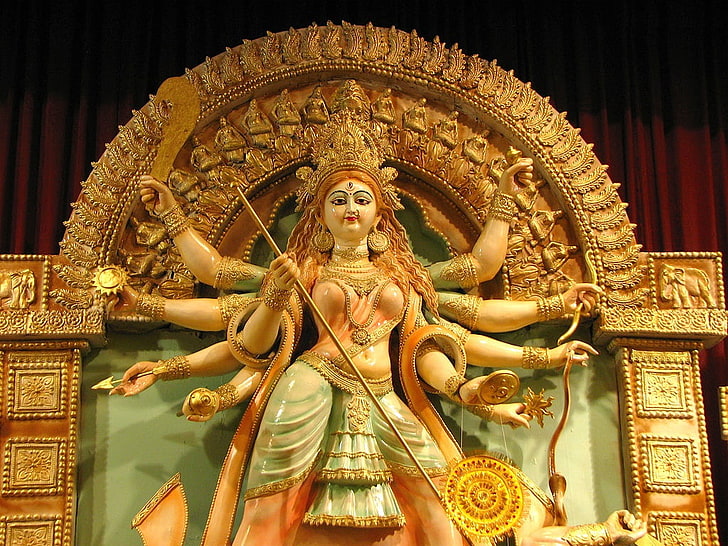 HD wallpaper: Beautiful Statue Durga Puja, ceramic hindu god figurine,  Festivals / Holidays | Wallpaper Flare