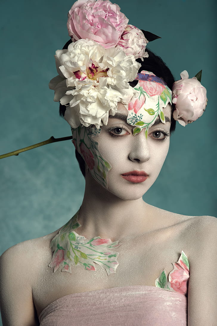 HD wallpaper: Naderi Peyman, women, dark hair, flowers, flower in hair, hair  accessories | Wallpaper Flare