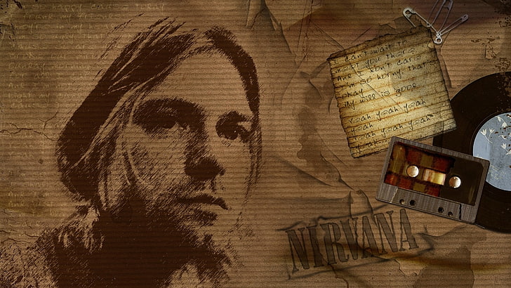 Kurt Coban, Kurt Cobain, Nirvana, cassette, paper, indoors, wall - building feature