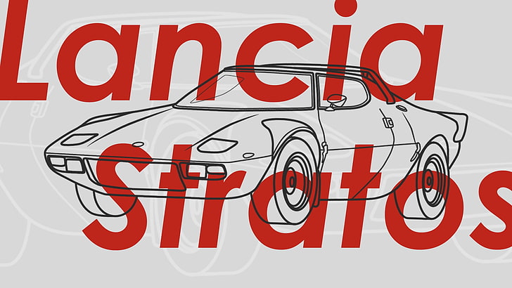 Rally, rally cars, vector, Lancia Stratos, illusions, red, communication