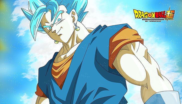 super saiyan blue Gogeta illustration, Dragon Ball, Dragon Ball Super, HD wallpaper