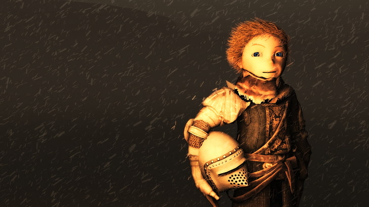 medieval knights helmet armor snow wind storm animation night little prince
