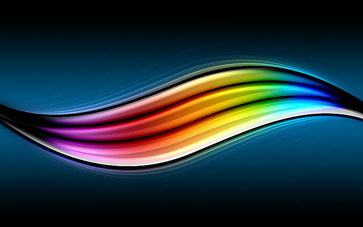 abstract, colorful, waveforms, HD wallpaper