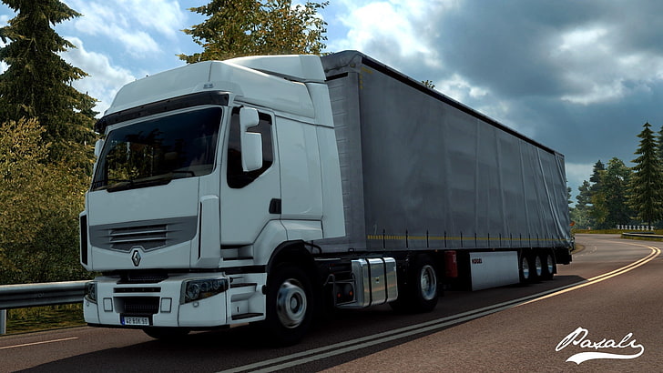 Euro Truck Simulator 2, French Cars, Renault, transportation, HD wallpaper