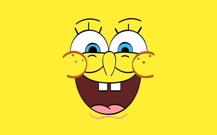HD wallpaper: Cartoon, Spongebob, Yellow Background, Smiling Face |  Wallpaper Flare