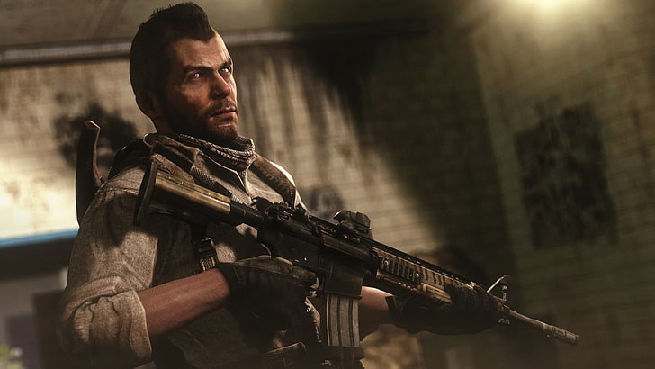 man holding assault rifle digital wallpaper, soldiers, Soap, Call of Duty: Modern Warfare, HD wallpaper